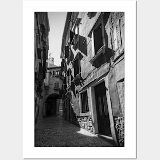 Back Street in Rovinj Old Town, Croatia Posters and Art